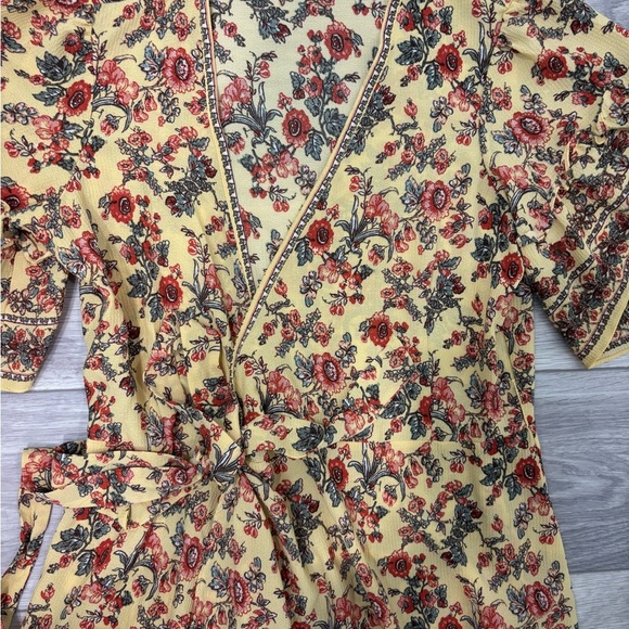 Max Studio Floral Yellow and Red Mini Dress - Picture 2 of 3